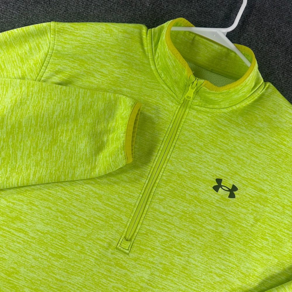 Under Armour Pullover Mens XL Extra Large Lime Green ColdGear 1/4 Zip Space Dye‎